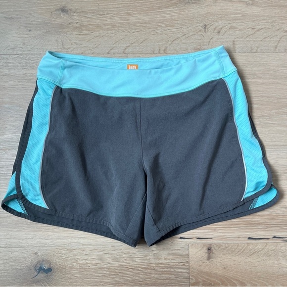 Lucy Pants - Lucy flex running Gray/Blue Athletic 5” lined Shorts Sz M *I